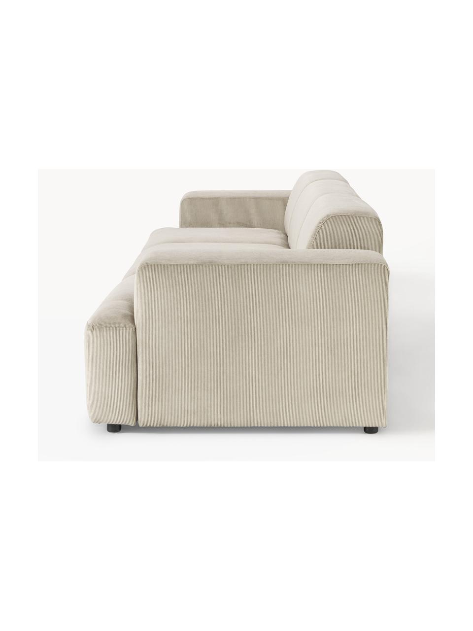 Cord-Sofa Melva (4-Sitzer), Bezug: Cord (92 % Polyester, 8 %, Gestell: Massives Kiefernholz, Spe, Füße: Kunststoff Dieses Produkt, Cord Hellbeige, B 319 x T 101 cm