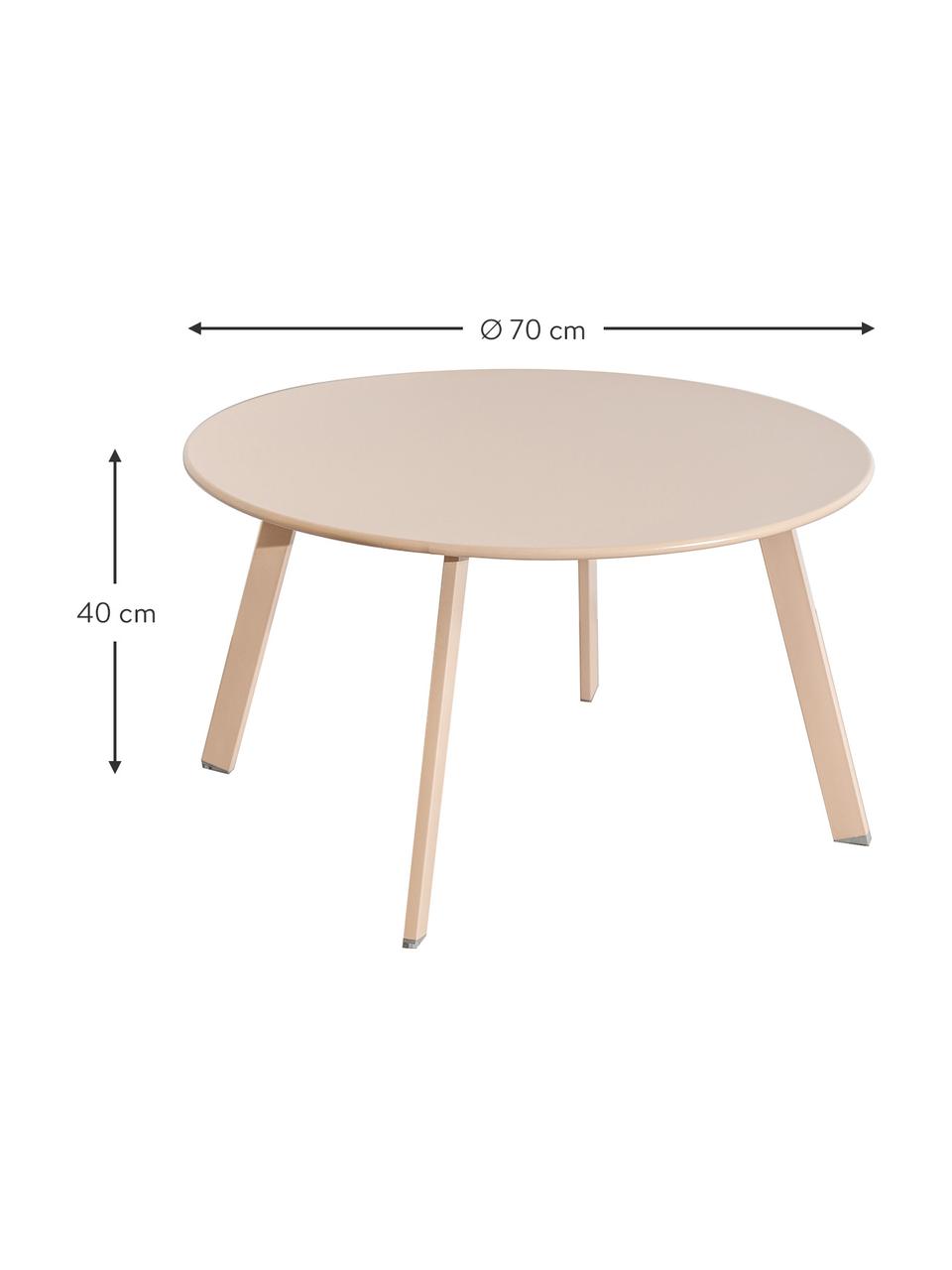 Gartenbeistelltisch Marzia in Beige, Stahl, epoxidiert, Beige, Ø 70 x H 40 cm