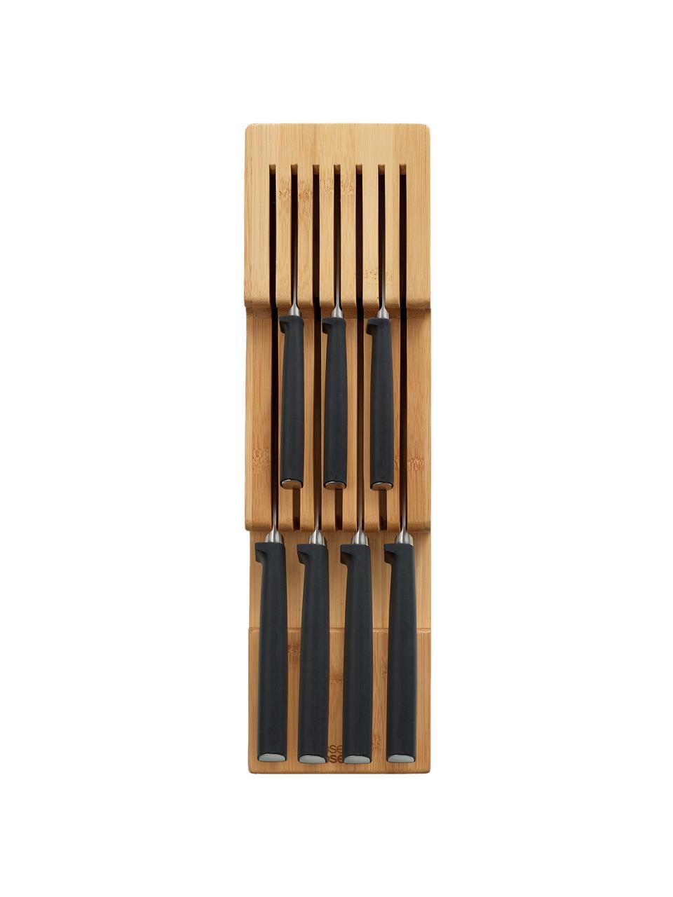 Organizer na noże z drewna bambusowego DrawerStore, Drewno bambusowe, Brązowy, S 12 x W 8 cm
