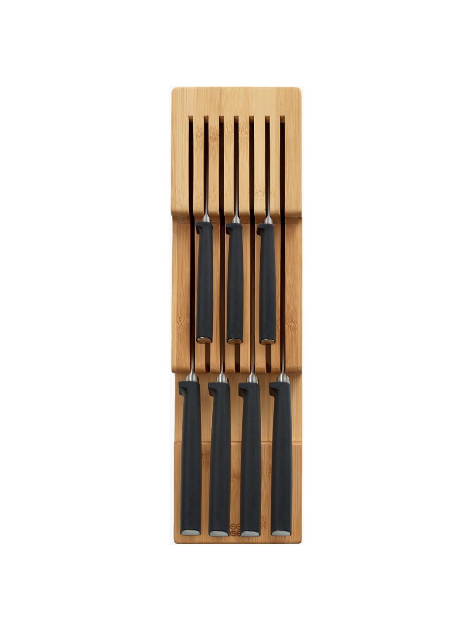 Organizér na nože z bambusu DrawerStore, Bambus, Béžová, Š 12 x V 8 cm