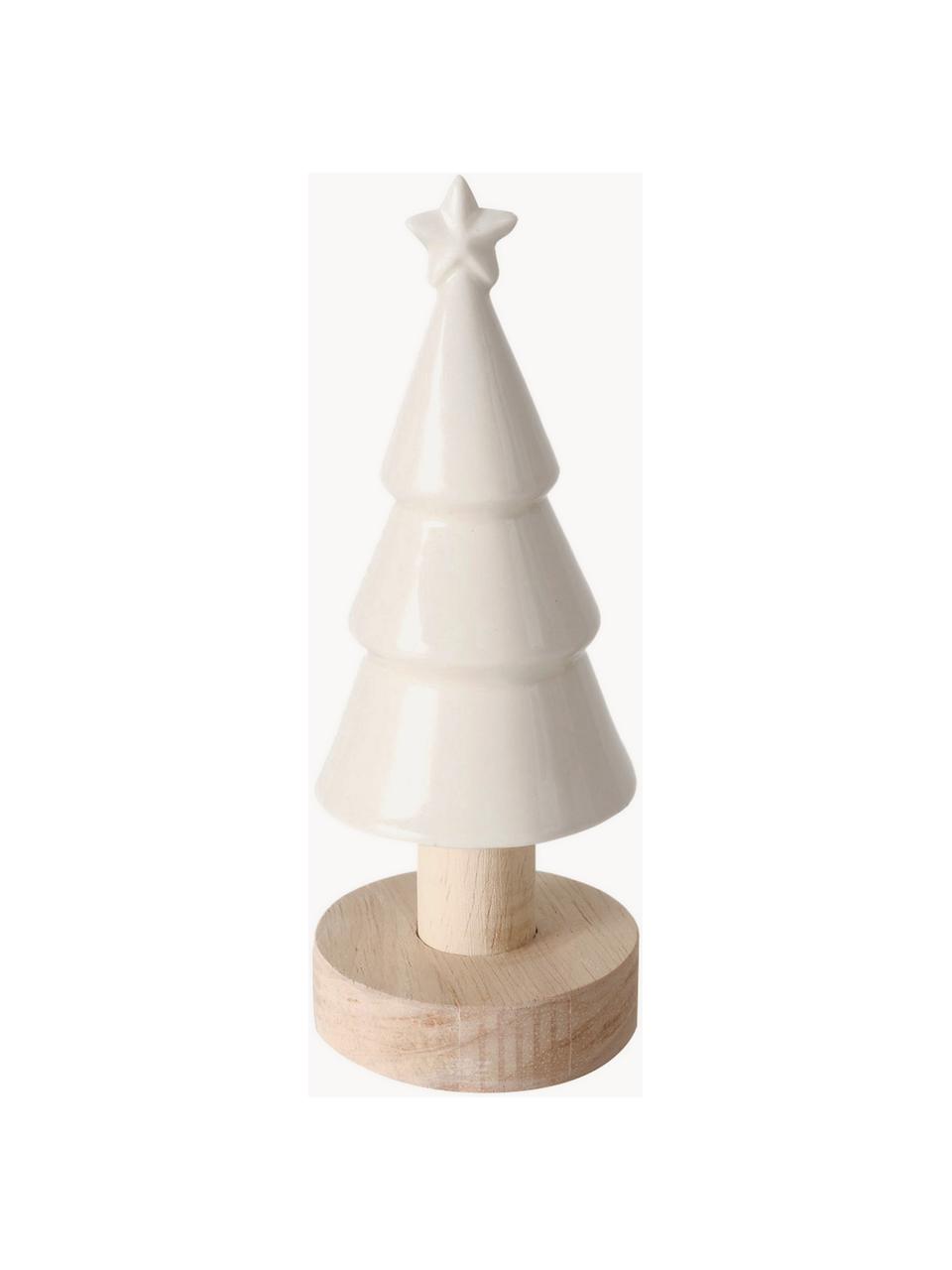 Figurine décorative en grès cérame Shelter, Blanc, bois, Ø 6 x haut. 15 cm