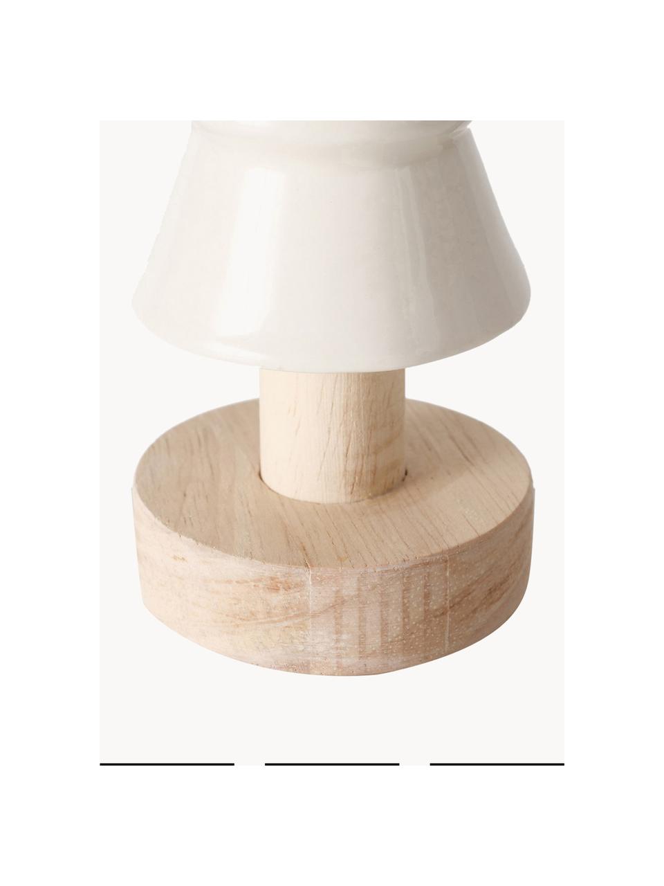 Albero decorativo in gres Shelter, Struttura: legno, Bianco, legno chiaro, Ø 6 x Alt. 15 cm