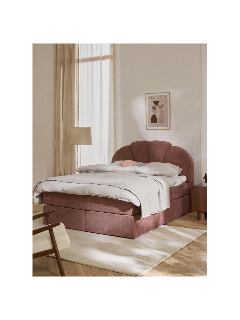 Kontinentálna posteľ Romia, Tmavoružová, Š 140 x D 200 cm, tvrdosť H2