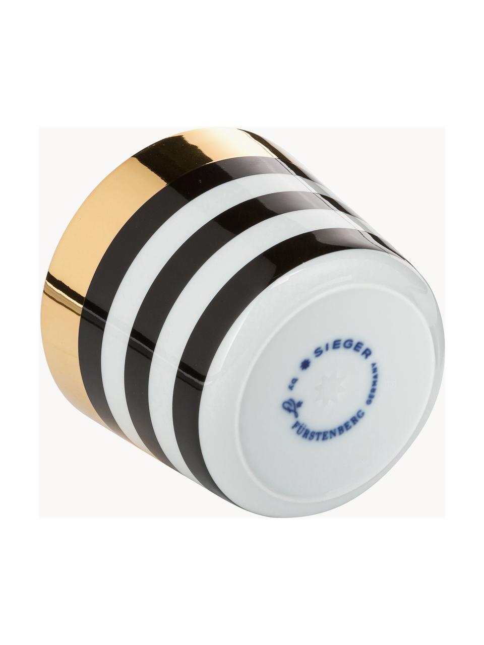 Coupe à champagne en porcelaine Sip of Gold, Noir, blanc, or, Ø 9 x haut. 7 cm, 300 ml