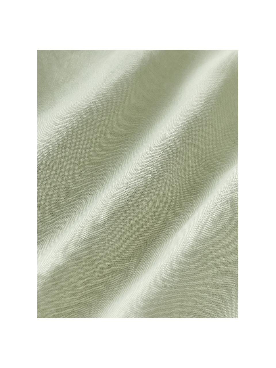 Spannbettlaken Airy, gewaschenes Leinen, Hellgrün, B 90 x L 200 cm, H 25 cm