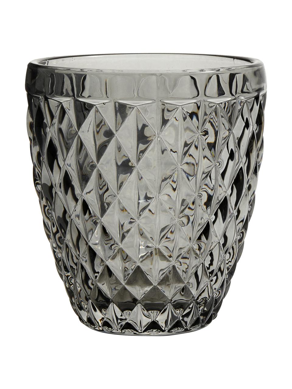 Szklanka Diamond, 6 szt., Szkło, Przydymiony szary, lekko transparentny, Ø 9 x W 10 cm