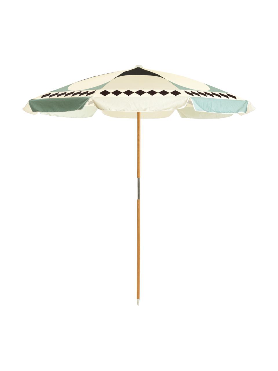Ronde parasol Amalfi, Ø 230 cm, Bekleding: 50% polyester, 50% katoen, Meerkleurig, Ø 230 x H 220 cm