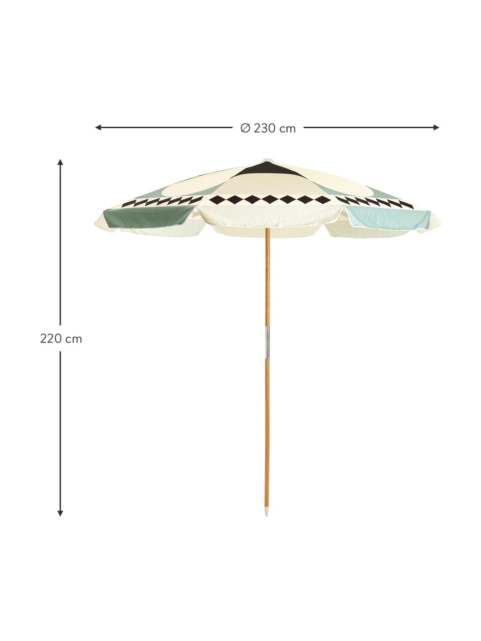 Ronde parasol Amalfi, Ø 230 cm, Bekleding: 50% polyester, 50% katoen, Meerkleurig, Ø 230 x H 220 cm