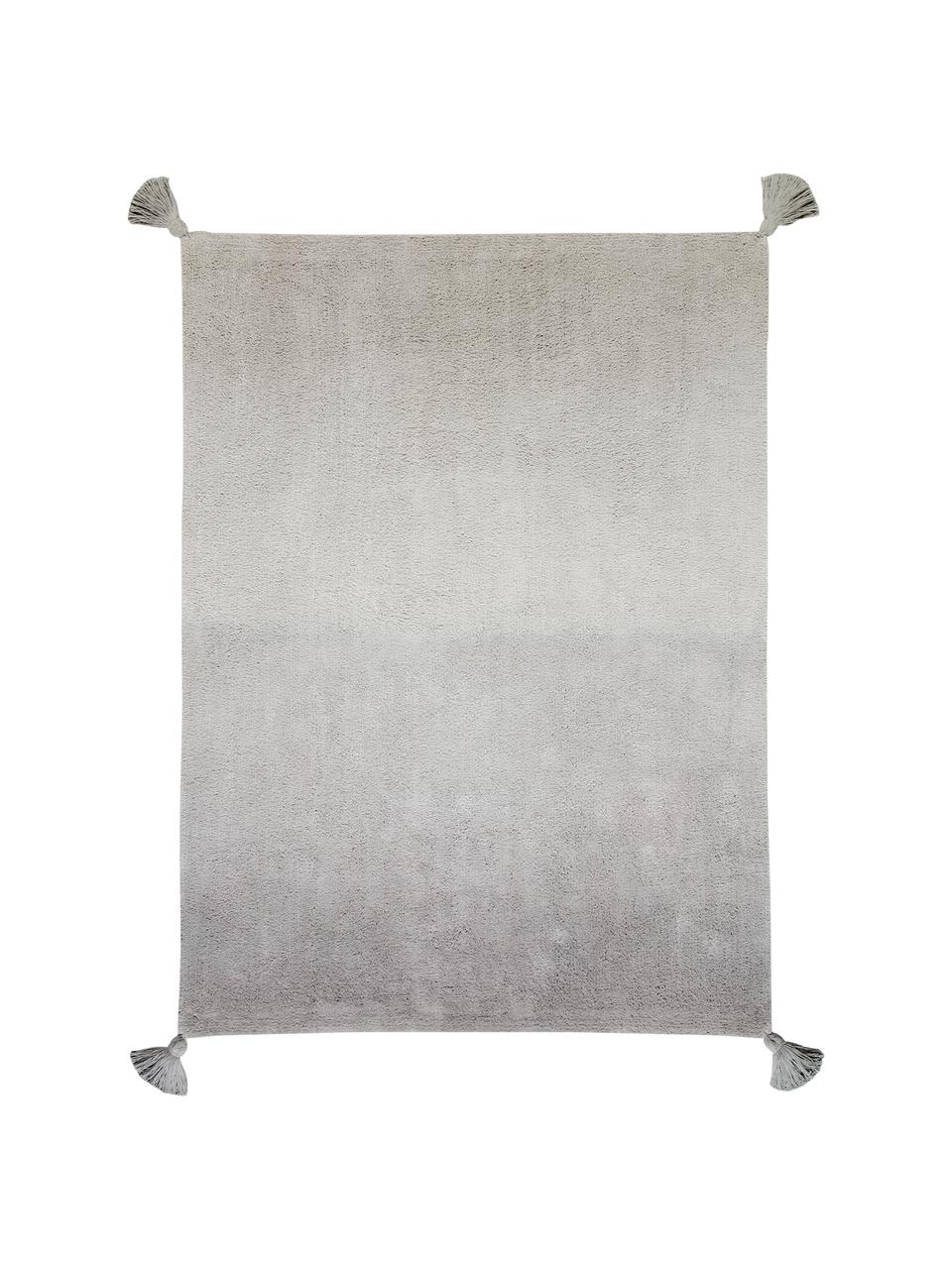 Tapis avec houppes Degrade, Gris foncé, gris clair, larg. 120 x long. 160 cm (taille S)