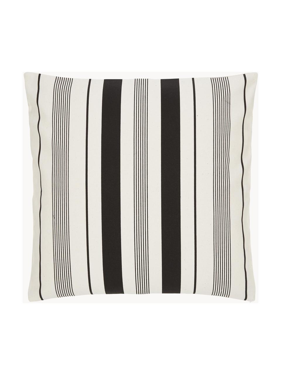 Housse de coussin 45x45 Raji, 100 % coton, Blanc, noir, larg. 45 x long. 45 cm