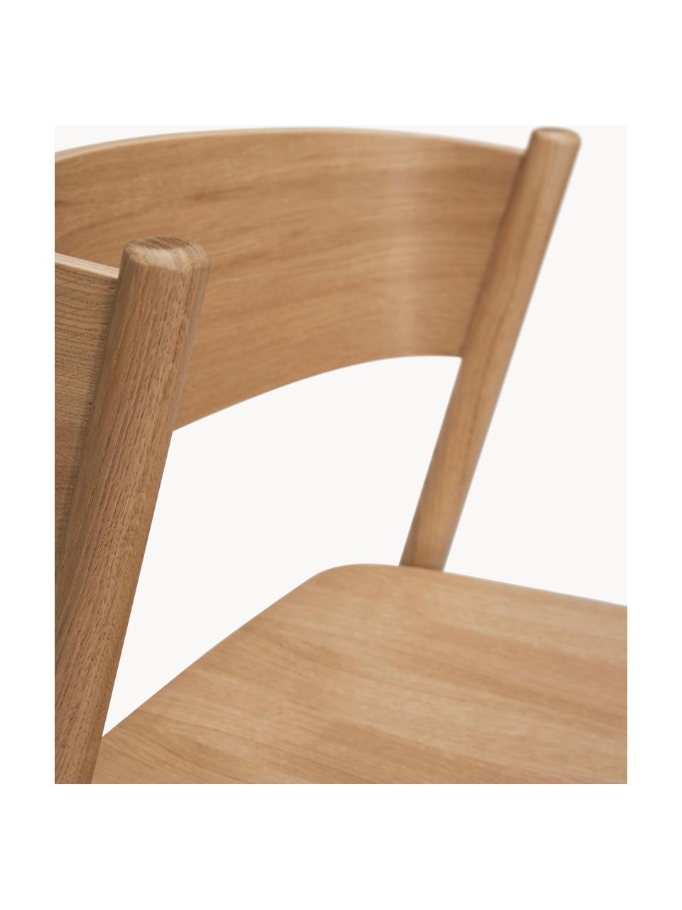 Silla de madera Oblique, Estructura: madera de haya, madera de, Madera de roble clara, An 55 x F 51 cm