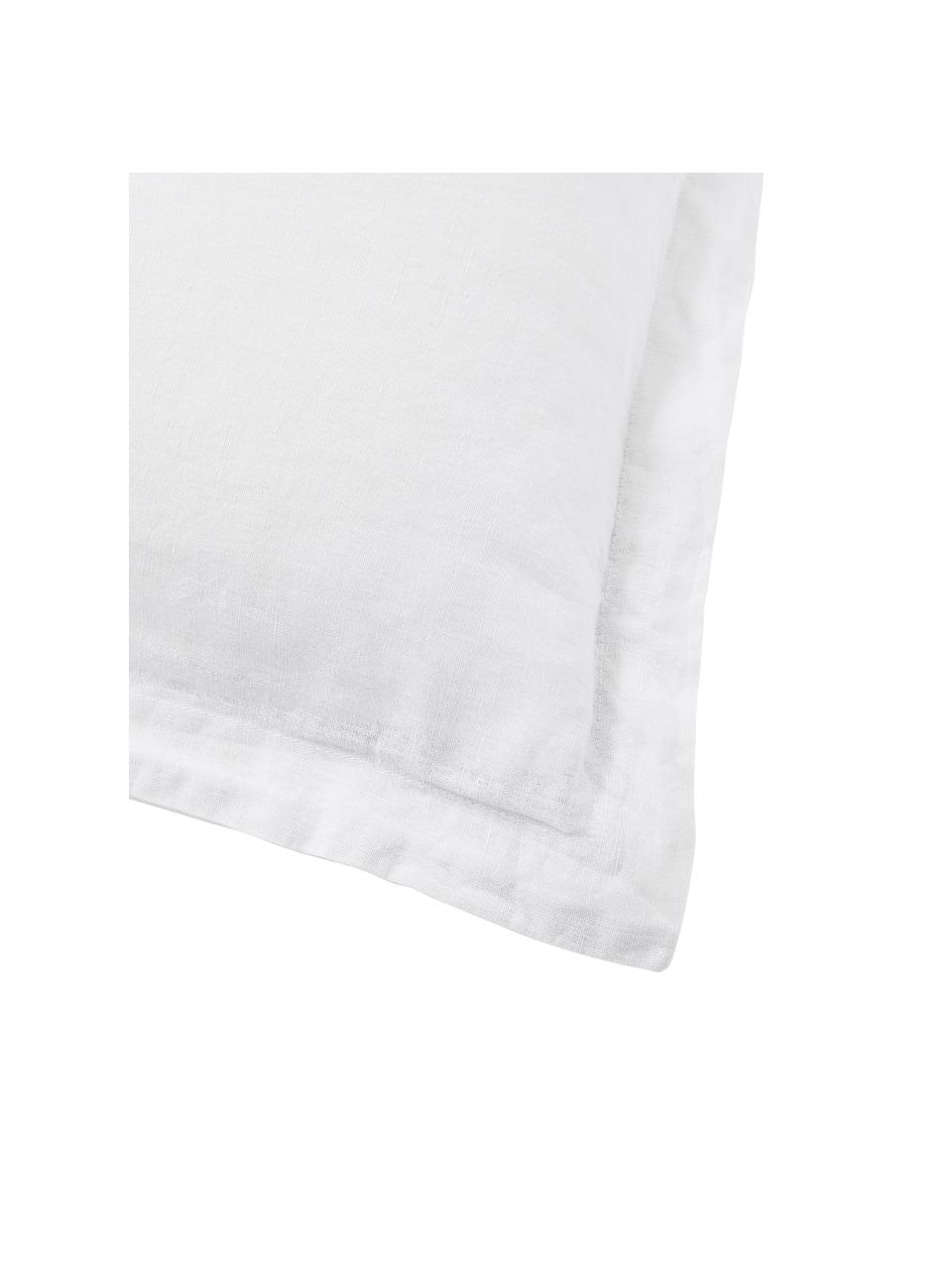 Ľanové obliečky na vankúše s vypraným efektom Nature, 2 ks, Biela, Š 40 x D 80 cm