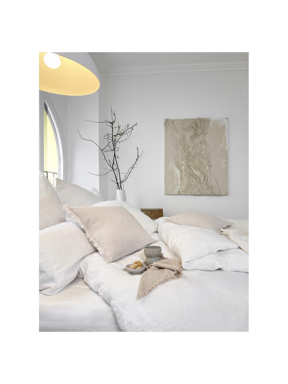 Poszewka na poduszkę z lnu z efektem sprania Nature, 2 szt., Biały, S 40 x D 80 cm
