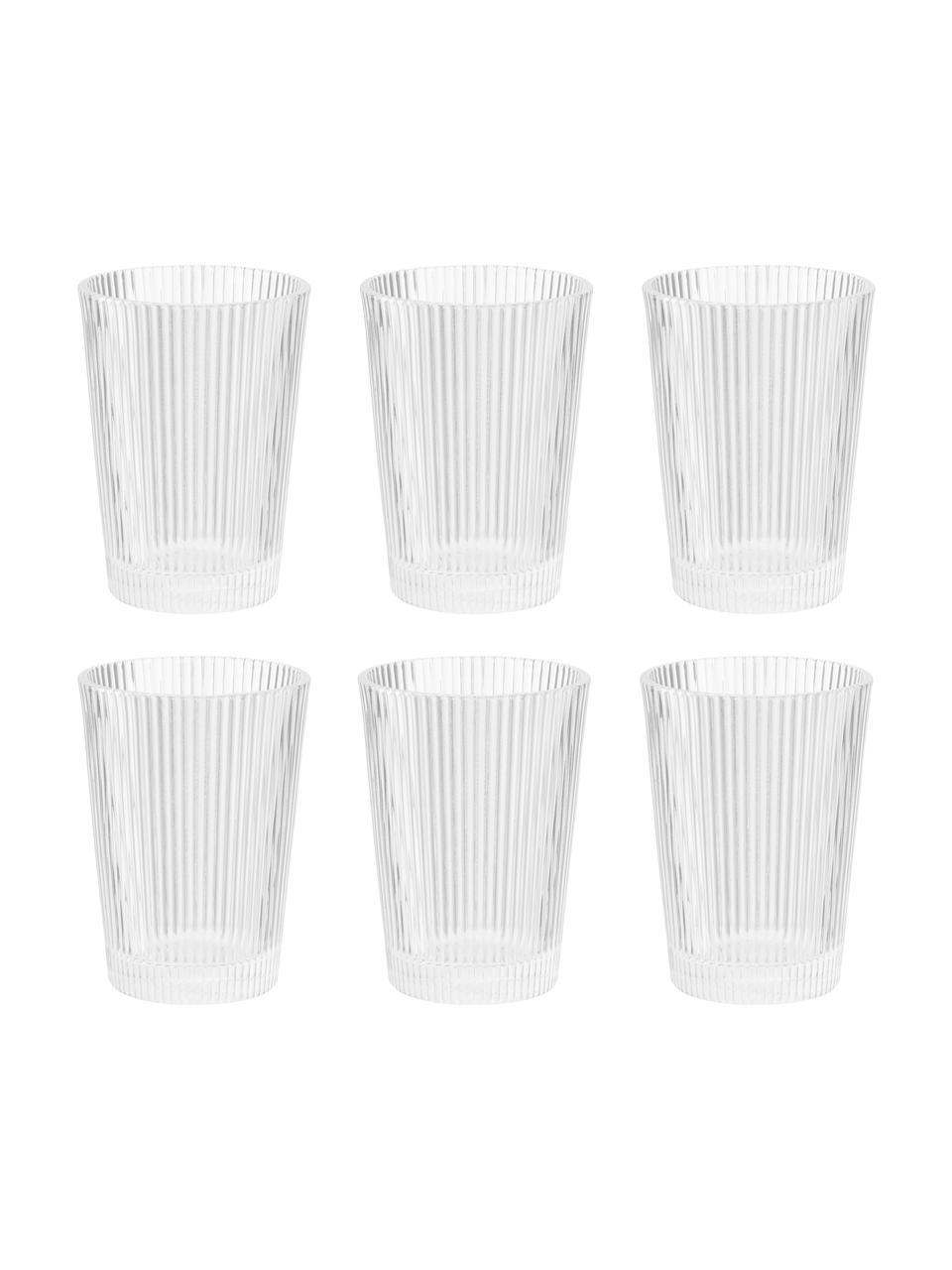 Verres à eau Pilastro, 6 pièces, Verre, Transparent, Ø 8 x haut. 11 cm