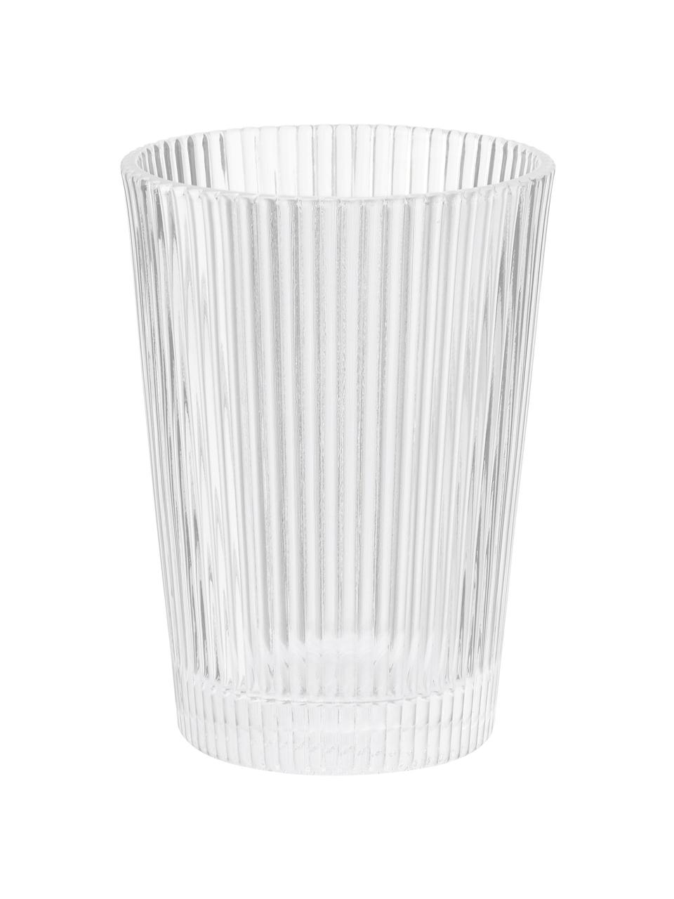 Sklenice s reliéfním vzorem Pilastro, 6 ks, Sklo, Transparentní, Ø 8 cm, V 11 cm
