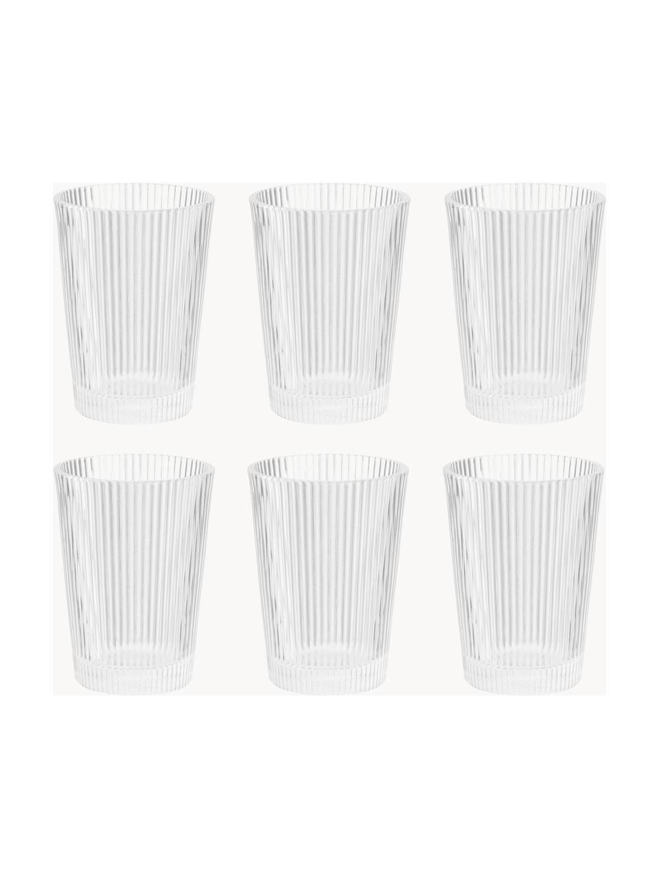 Bicchiere acqua Pilastro 6 pz, Vetro, Trasparente, Ø 8 x Alt. 11 cm, 330 ml