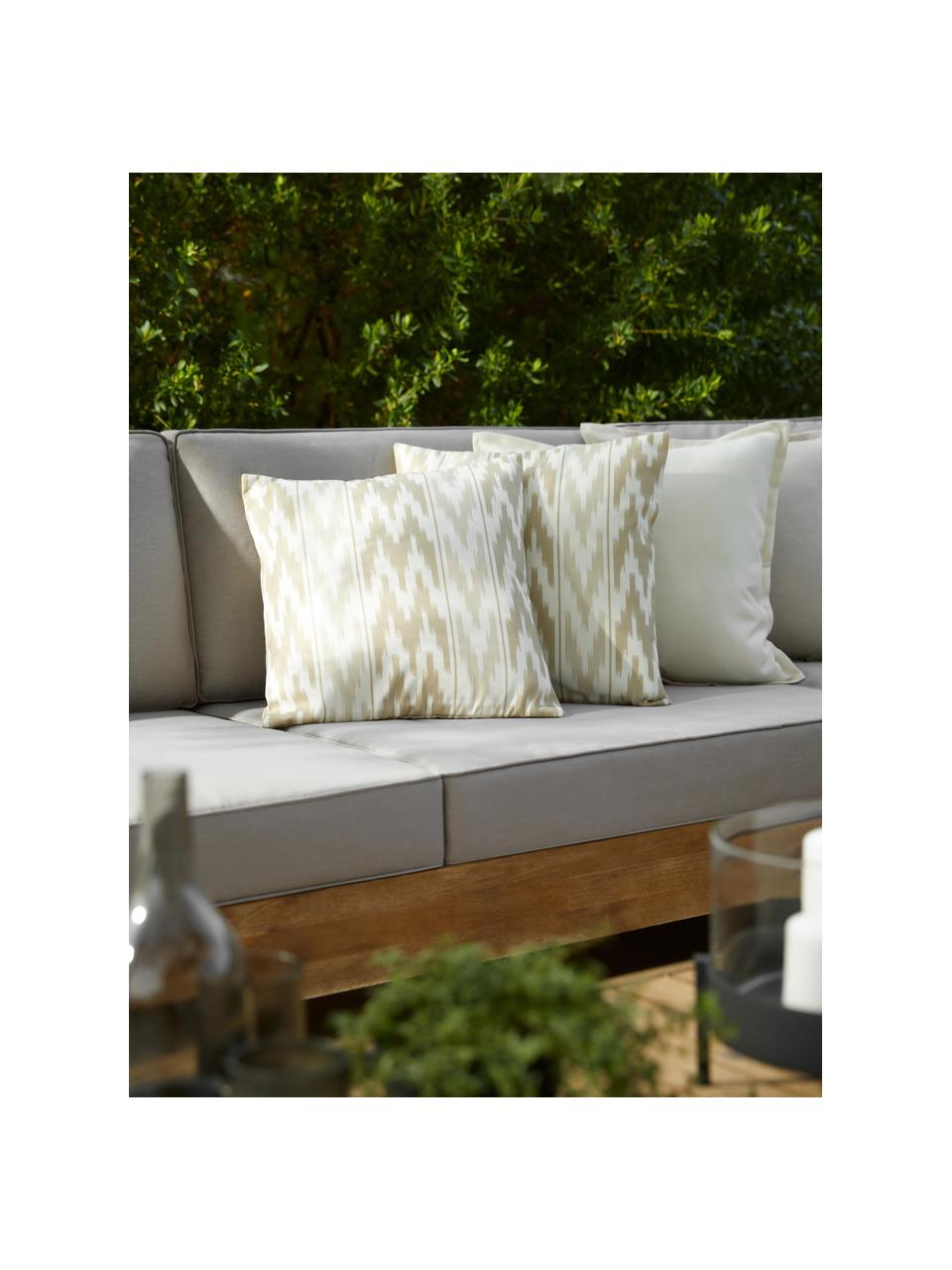 Housse de coussin de jardin motif ikat Maillot, 100 % acrylique

Le matériau est certifié STANDARD 100 OEKO-TEX®, 2016OK0494, Tons beiges, larg. 40 x long. 40 cm