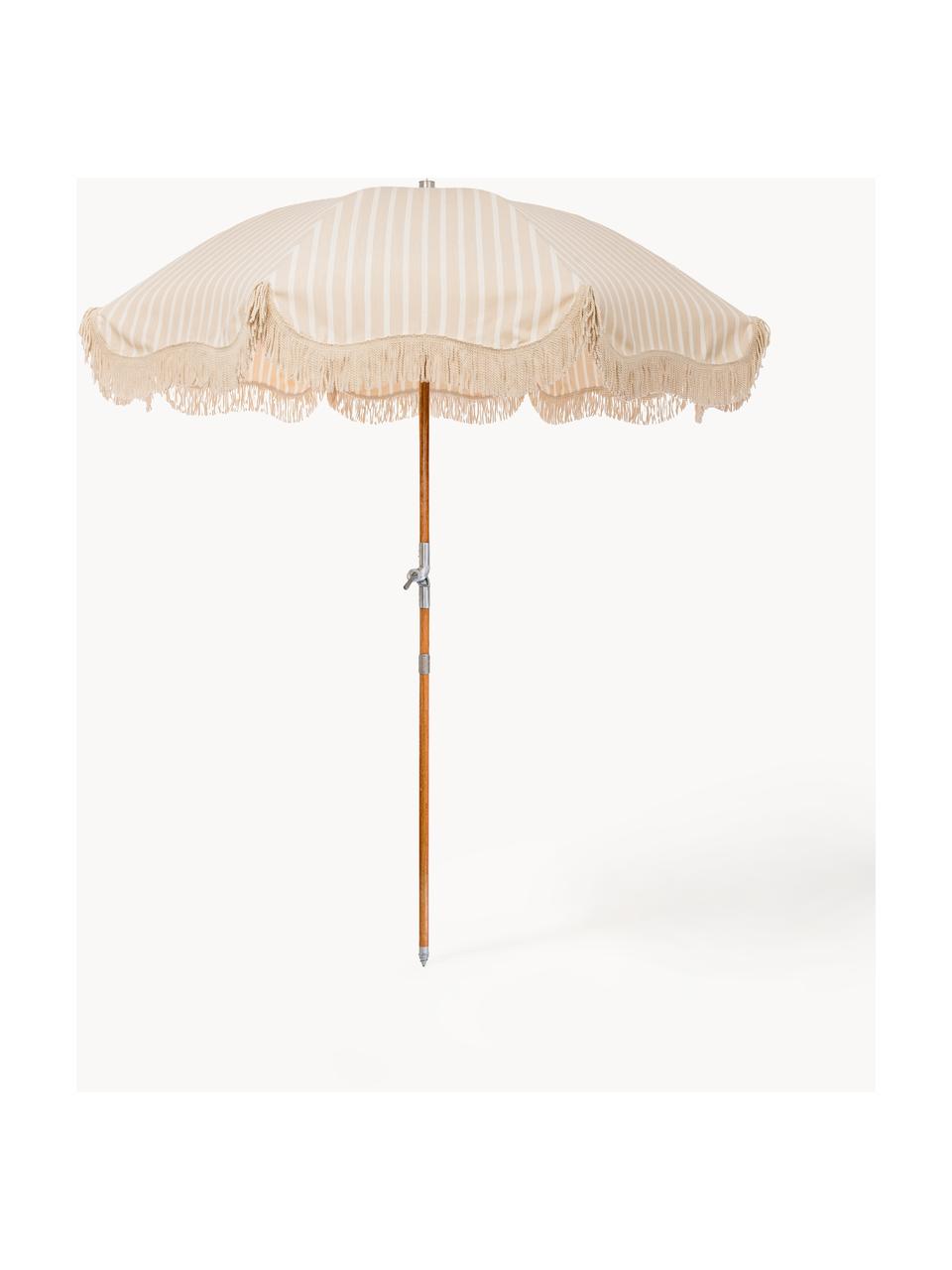 Parasol inclinable avec franges Retro, Ø 180 cm, Beige clair, Ø 180 x haut. 230 cm