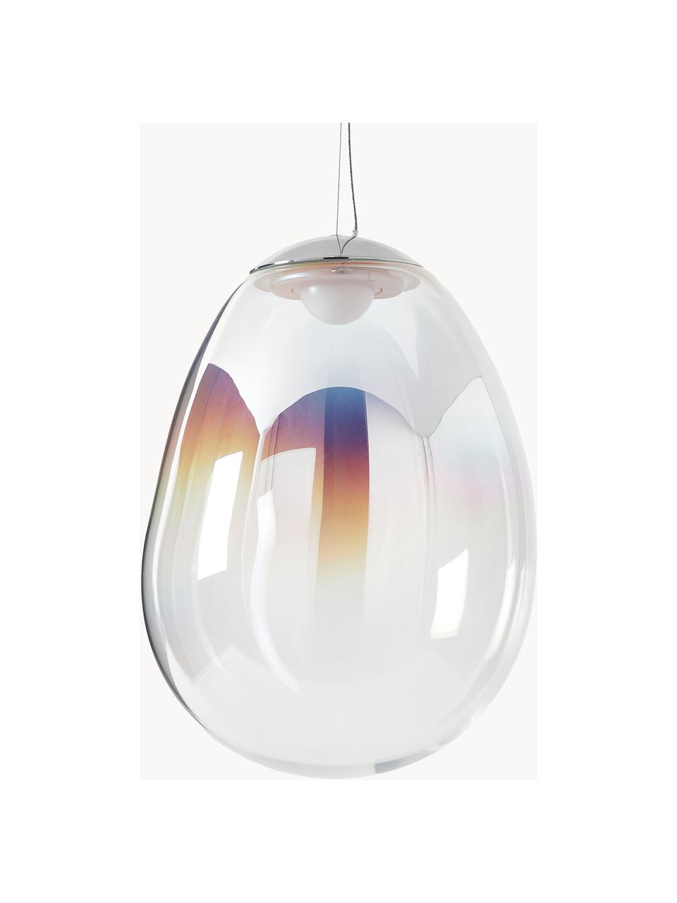 Lampa wisząca LED ze szkła dmuchanego z funkcją przyciemniania Stellar Nebula, Ø 22 cm, Transparentny, opalizujący, Ø 22 x W 30 cm