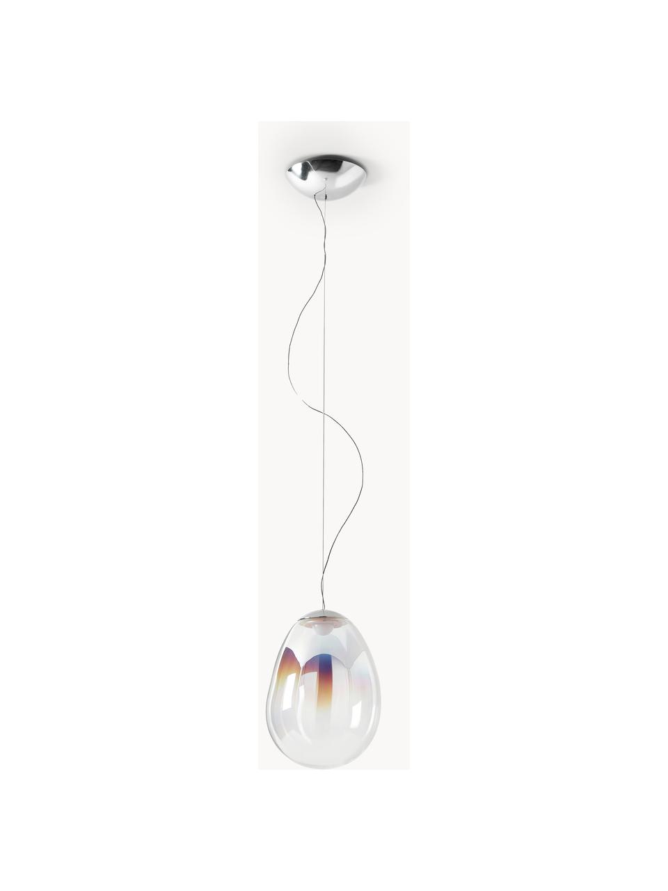 Lampa wisząca LED ze szkła dmuchanego z funkcją przyciemniania Stellar Nebula, Ø 22 cm, Transparentny, opalizujący, Ø 22 x W 30 cm