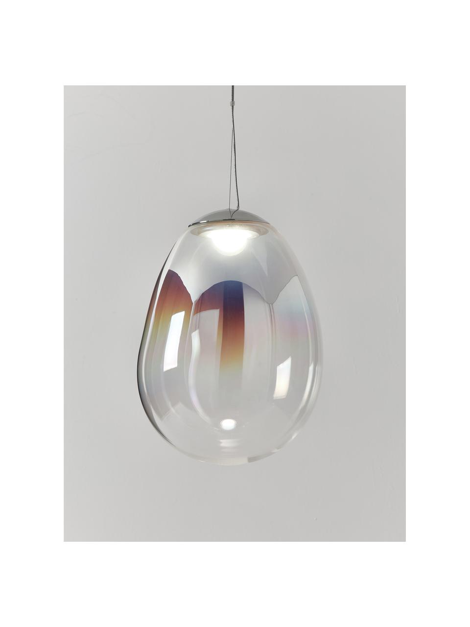 Lampa wisząca LED ze szkła dmuchanego z funkcją przyciemniania Stellar Nebula, Ø 22 cm, Transparentny, opalizujący, Ø 22 x W 30 cm