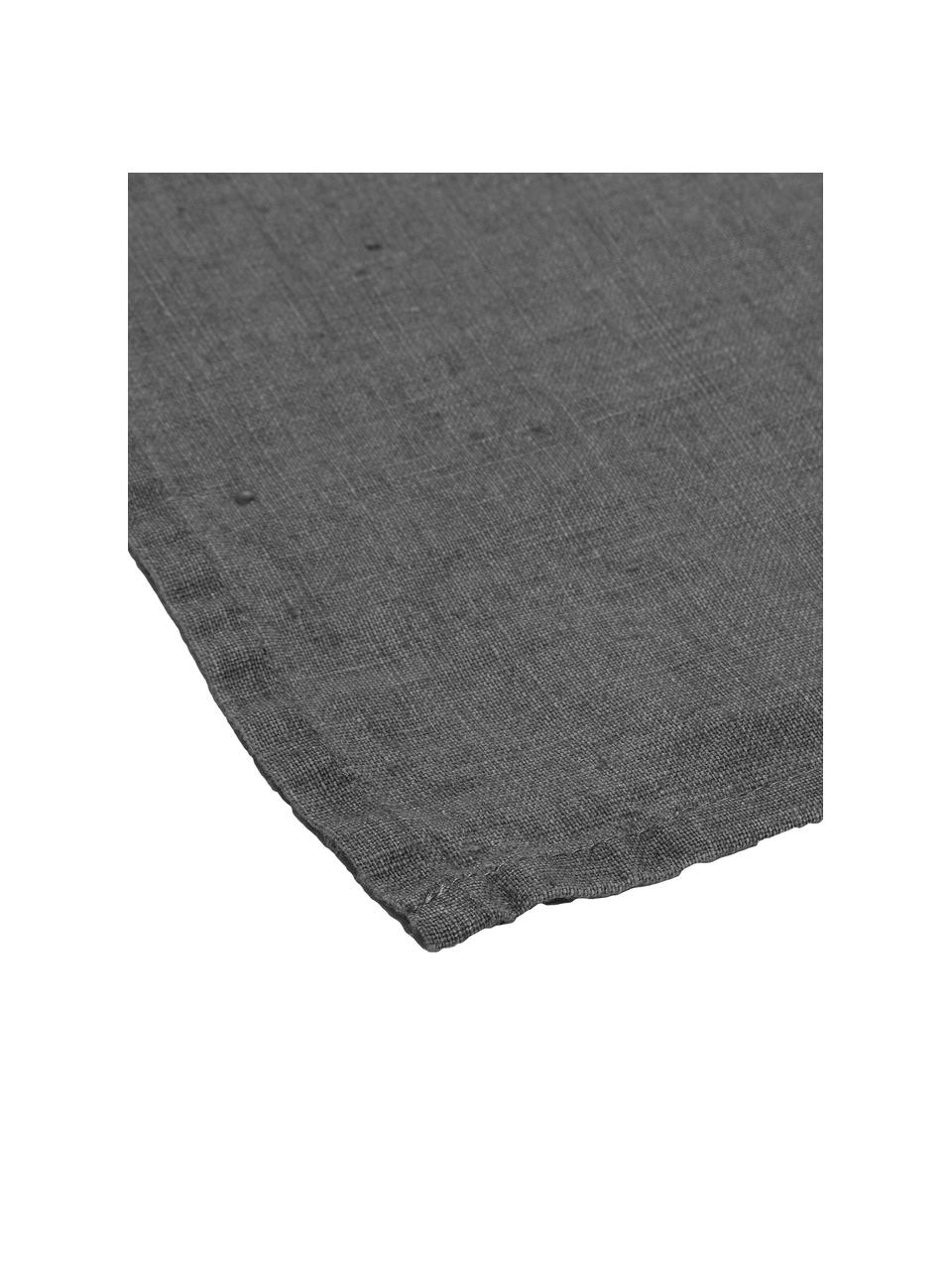 Serviettes de table en lin Ruta, 6 pièces, Gris, larg. 43 x long. 43 cm
