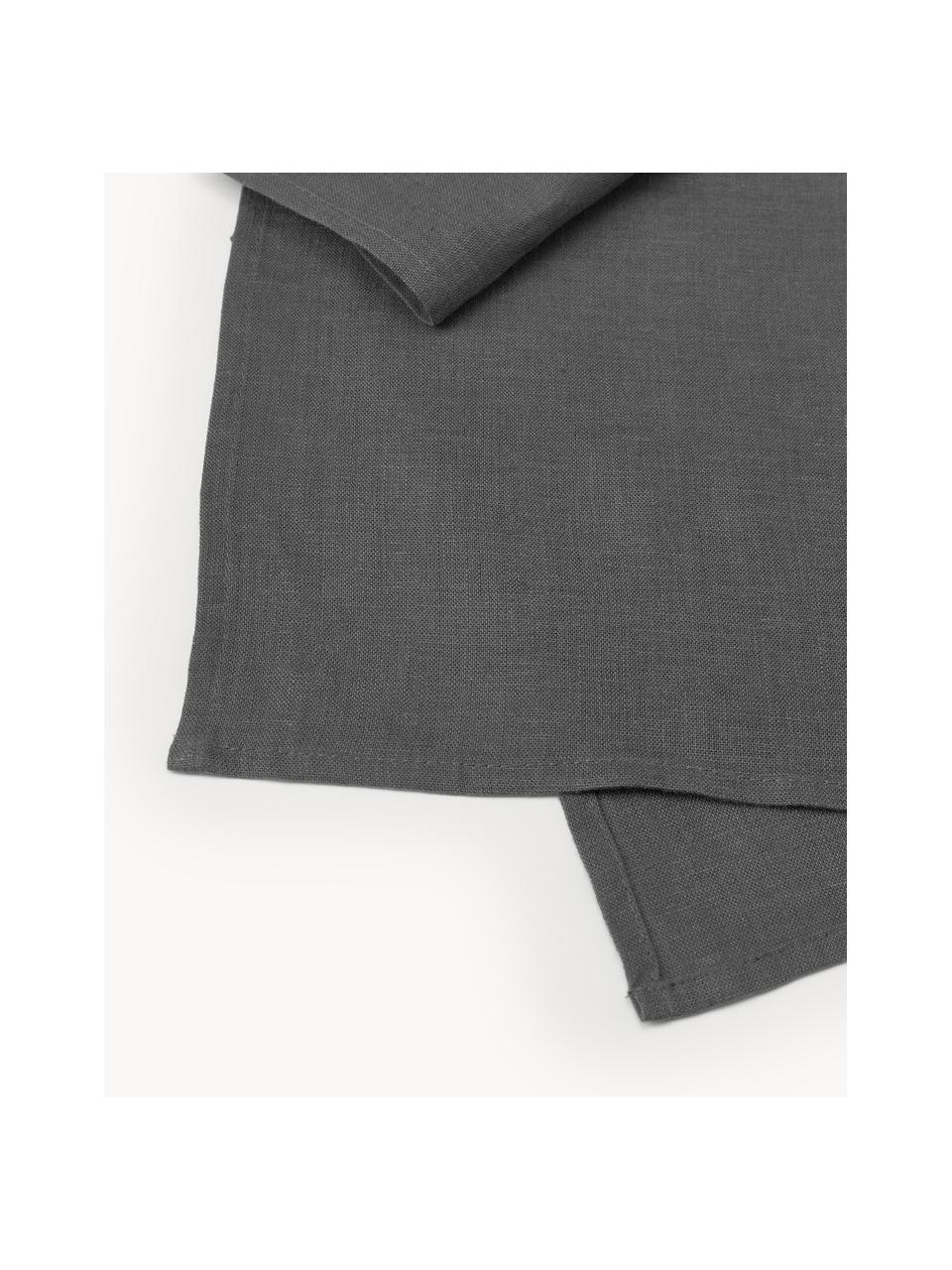 Servilletas de lino Ruta, 6 uds., Lino, Gris, An 43 x L 43 cm
