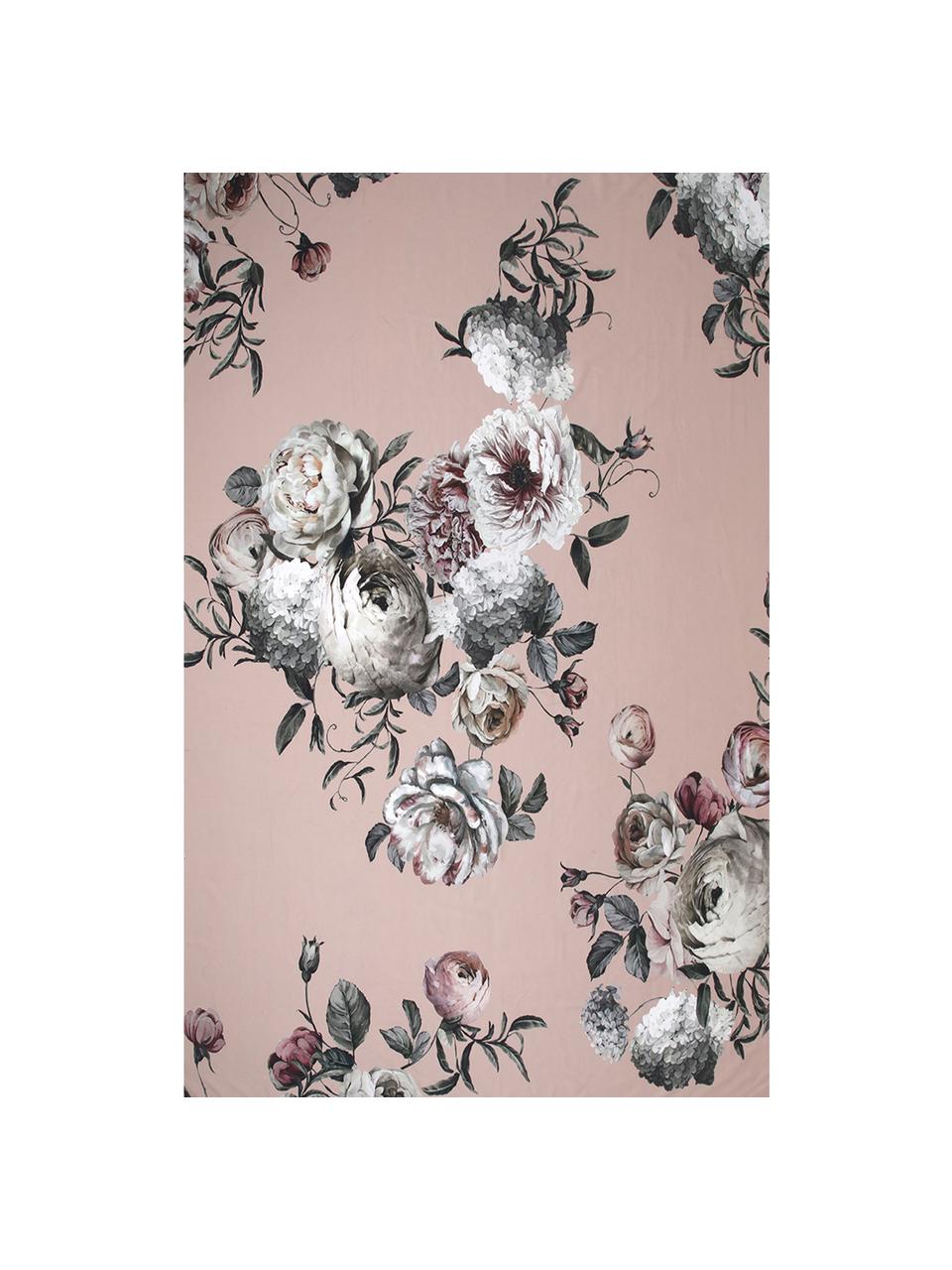 Drap plat en satin de coton Blossom, Rose, 180 x 300 cm