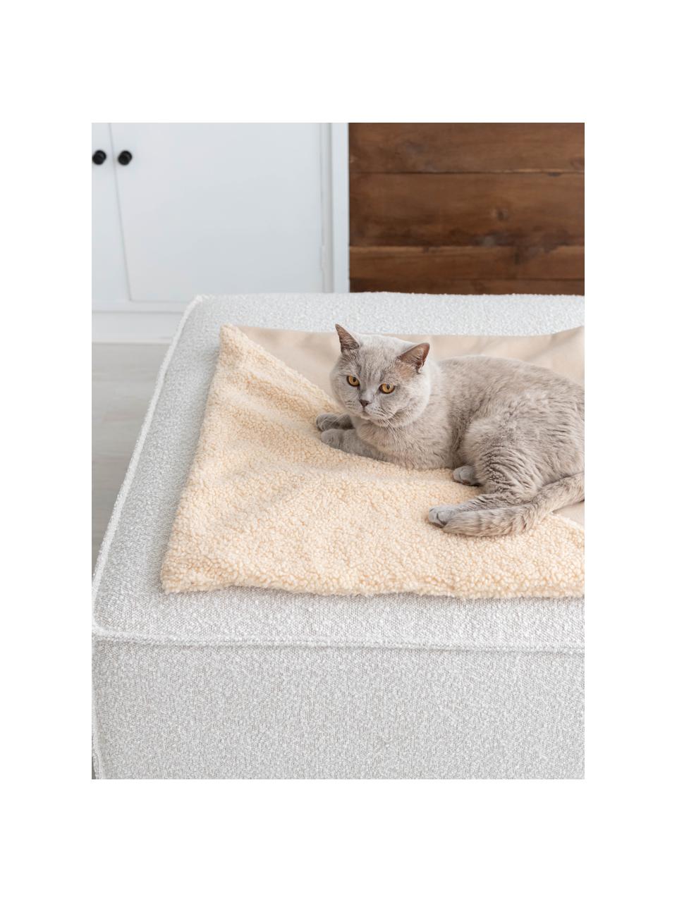 Couverture pour chat Tri, Tissu peluche (100 % polyester), Beige, larg. 60 x long. 60 cm