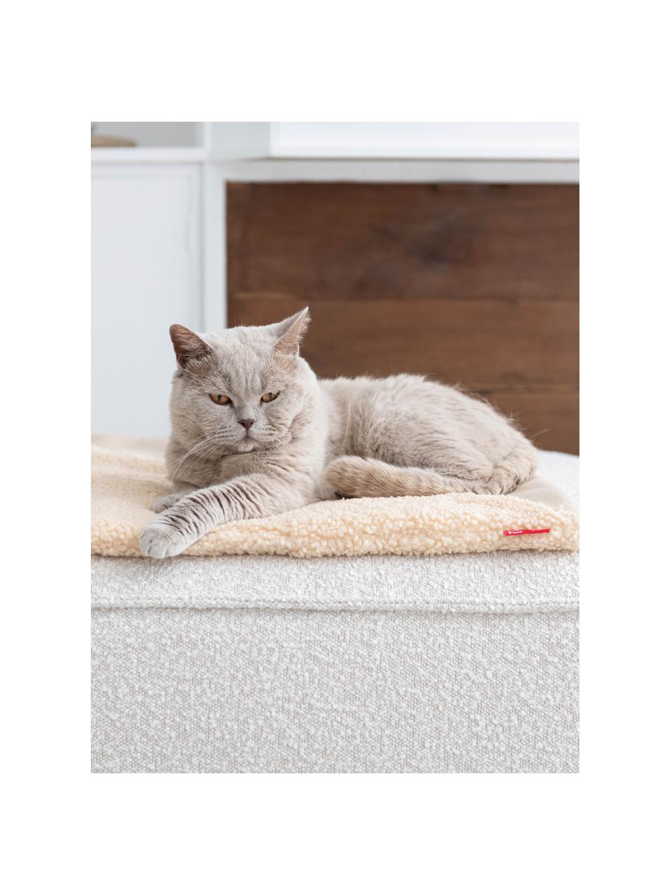 Couverture pour chat Tri, Tissu peluche (100 % polyester), Beige, larg. 60 x long. 60 cm