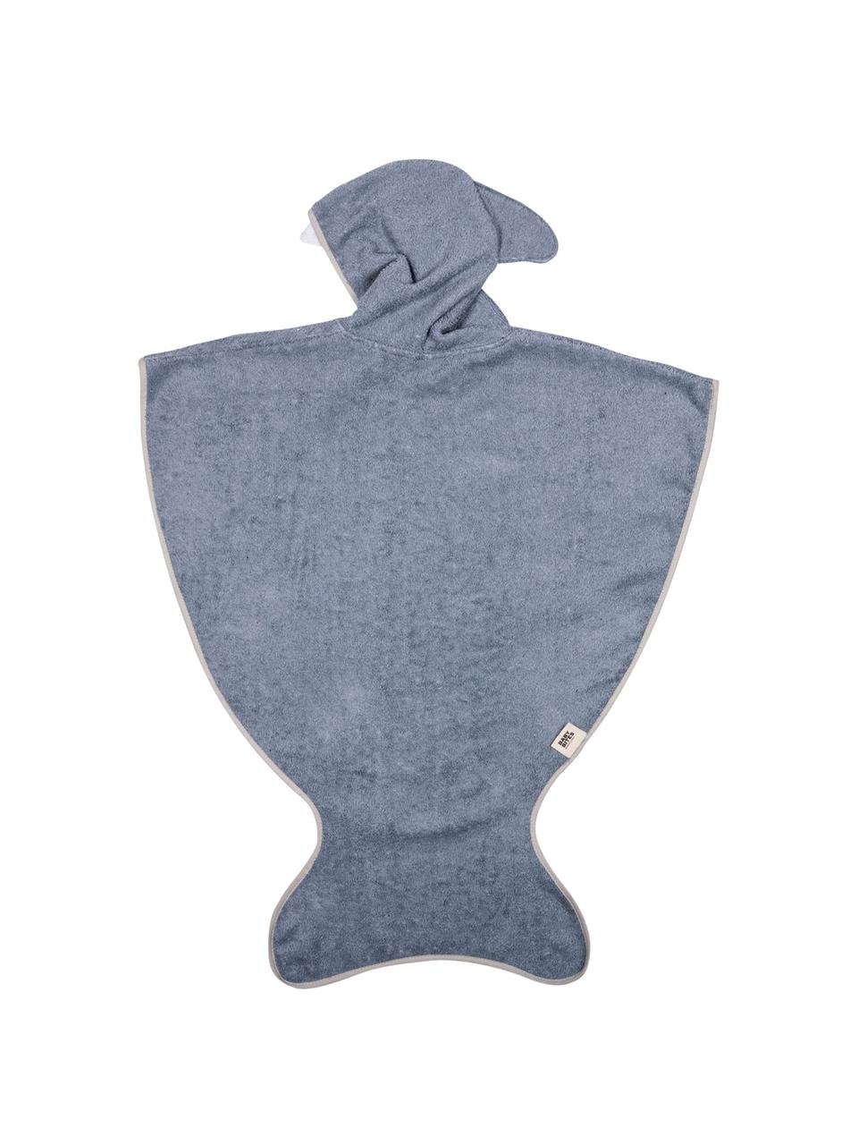 Poncho sortie de bain Fish, Bleu-gris