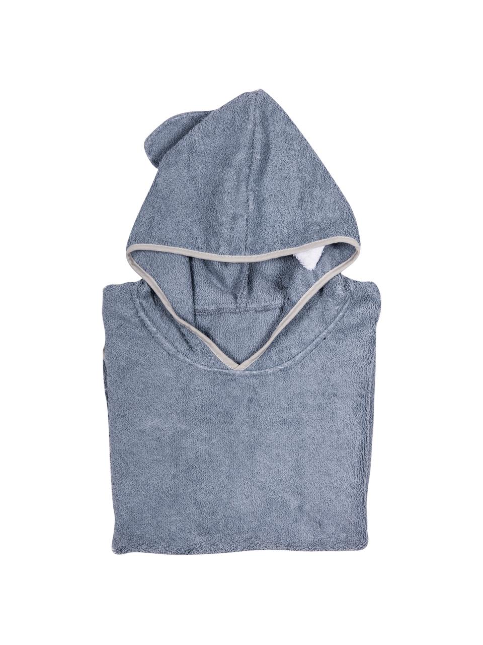 Poncho sortie de bain Fish, Bleu-gris