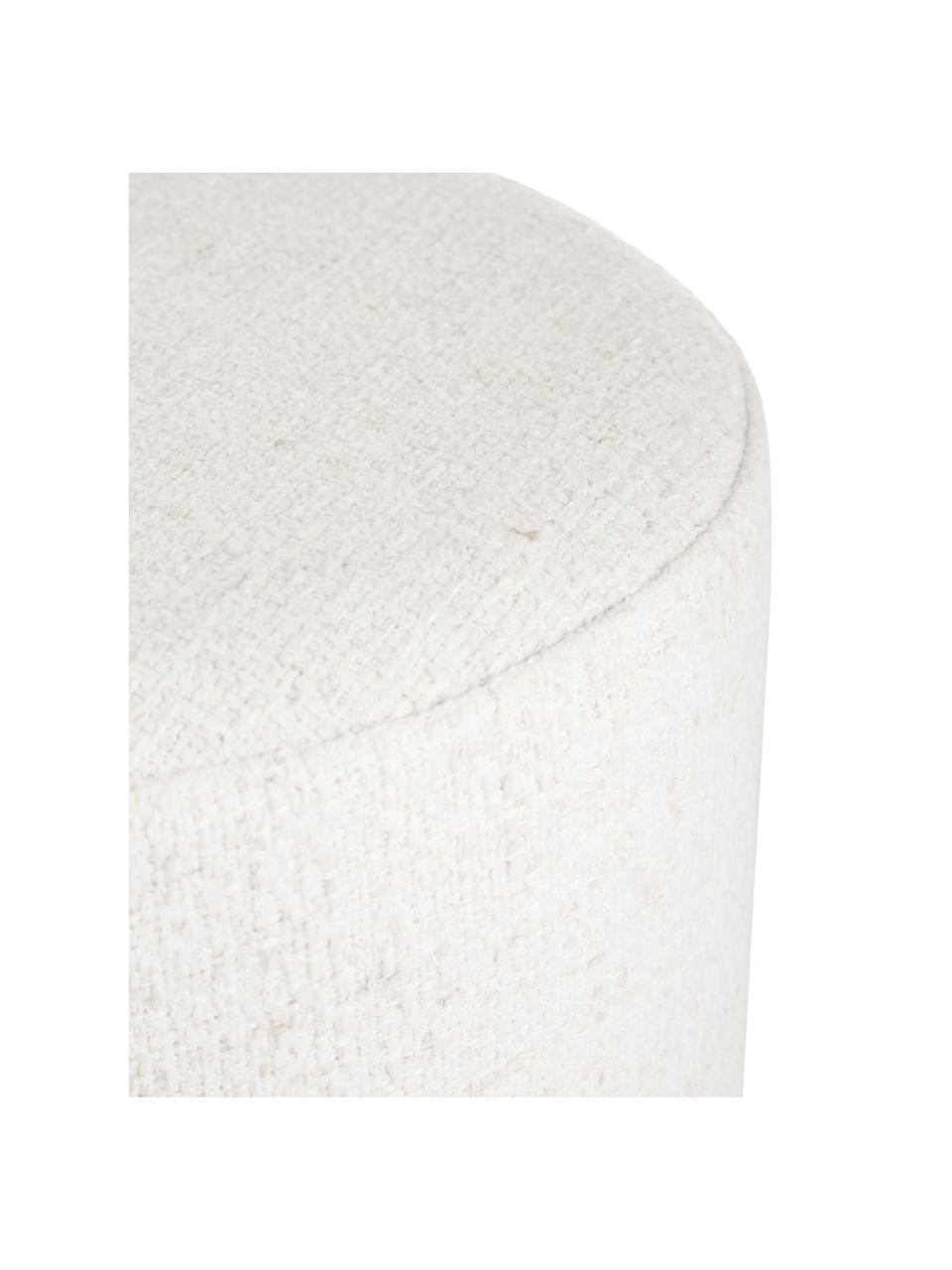 Puf de tejido bouclé Orchid, Tapizado: tejido bouclé (70% poliés, Estructura: cartón, madera contrachap, Bouclé blanco crema, negro, Ø 38 x Al 38 cm