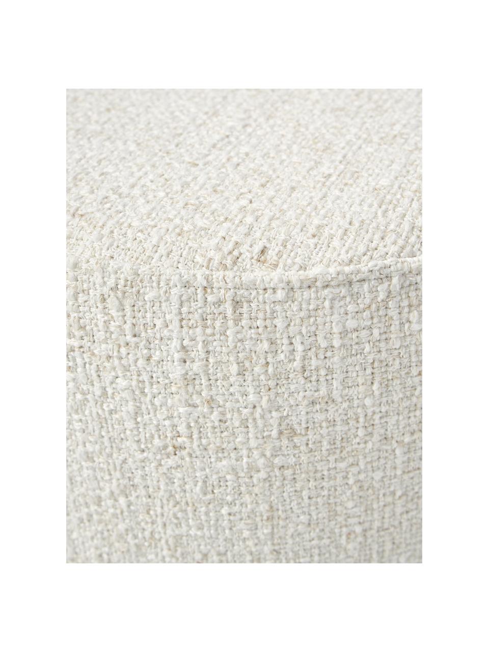 Bouclé-Hocker Orchid, Bezug: Bouclé (70 % Polyester, 2, Rahmen: Sperrholz, Bouclé Cremeweiss, Schwarz, Ø 38 x H 38 cm