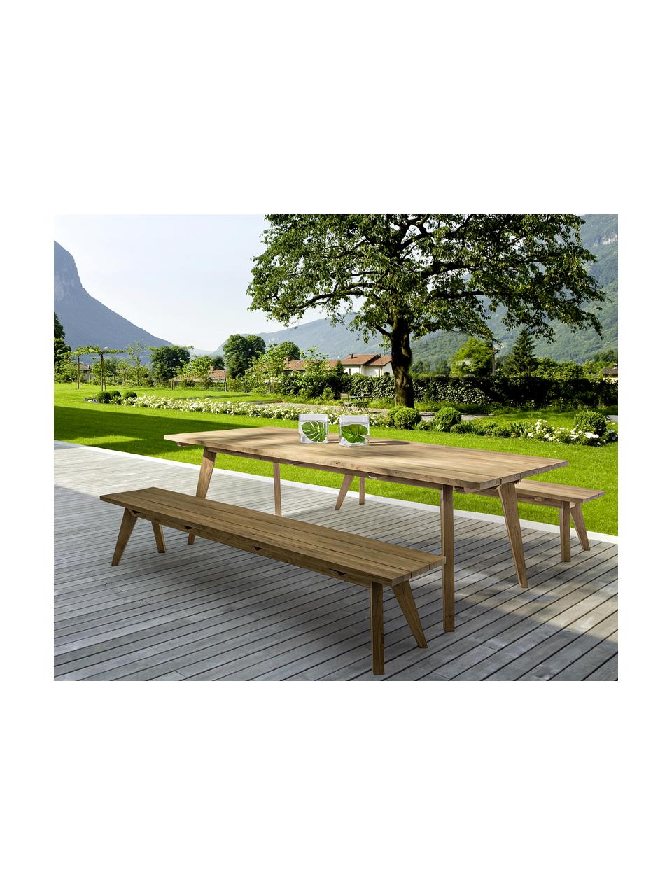 Table de jardin en bois de teck Kendari, Bois de teck recyclé et non traité
Certifié FSC, Teck, l 260 x p 100 cm