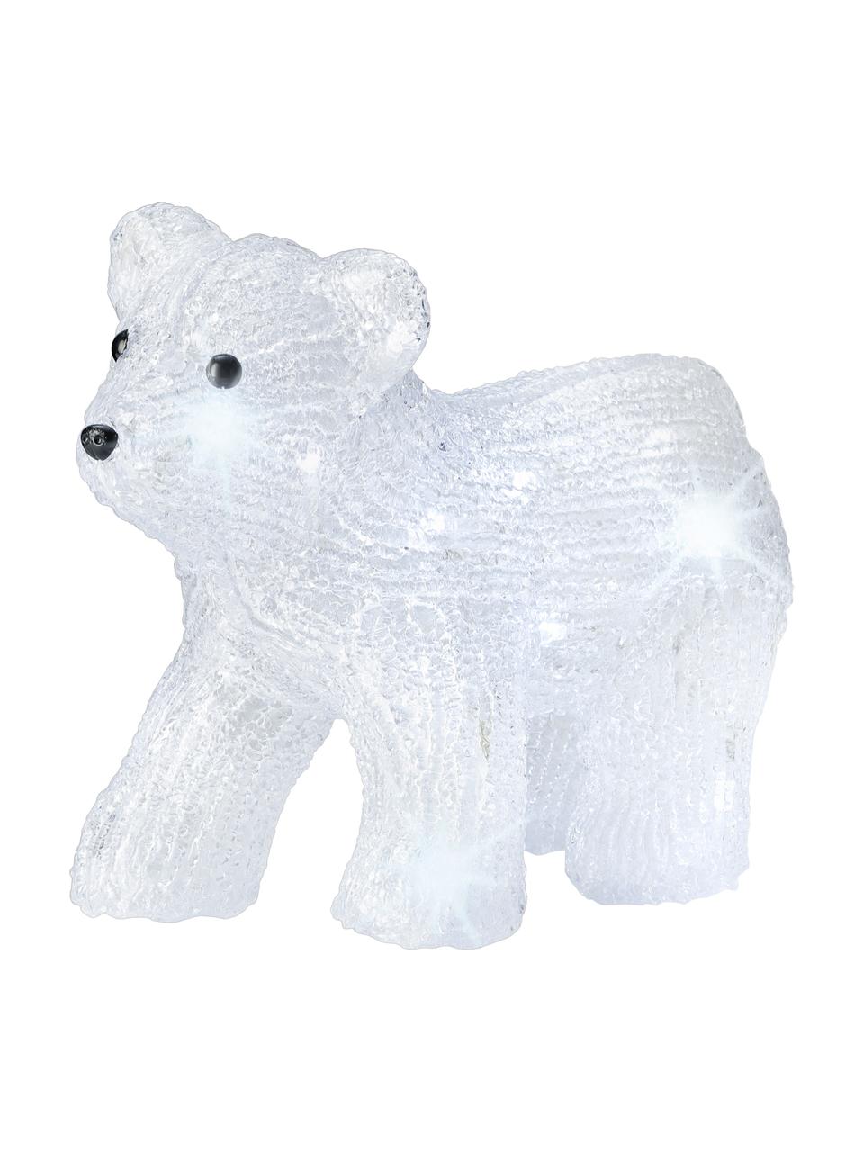 Figura luminosa LED Bear, funciona a pilas, Plástico, Transparente, negro, An 29 x Al 24 cm