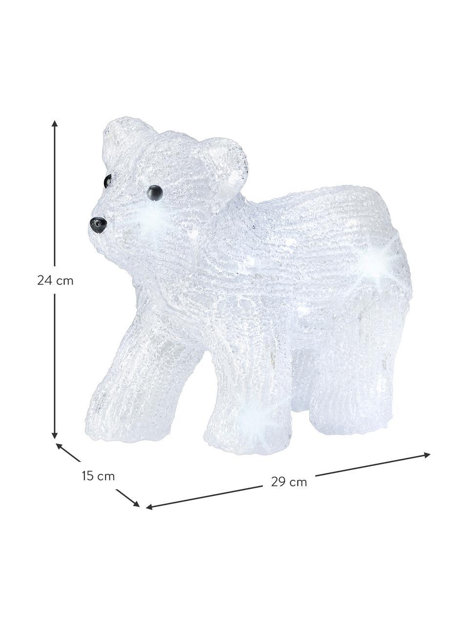 Batterij-aangedreven LED lichtobject Bear H 24 cm, Kunststof, Transparant, zwart, B 29 cm x H 24 cm