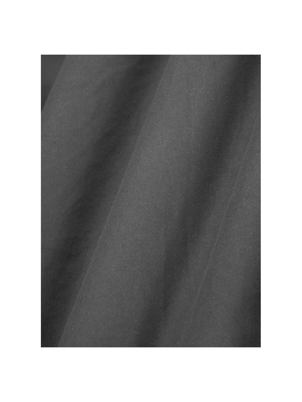 Drap-housse en flanelle pour surmatelas Biba, Anthracite, larg. 200 x long. 200 cm, haut. 15 cm