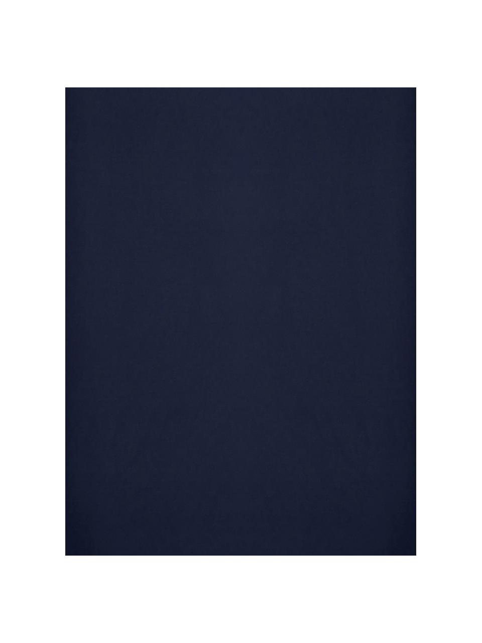Drap plat en percale de coton Elsie, Bleu foncé, larg. 240 x long. 300 cm