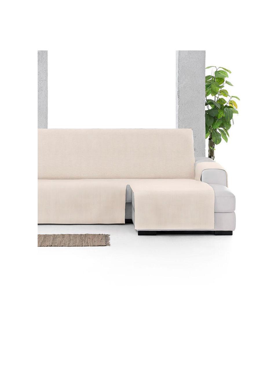 Copertura divano angolare Levante, 65% cotone, 35% poliestere, Beige, Larg. 150 x Lung. 240 cm, chaise-longue a destra