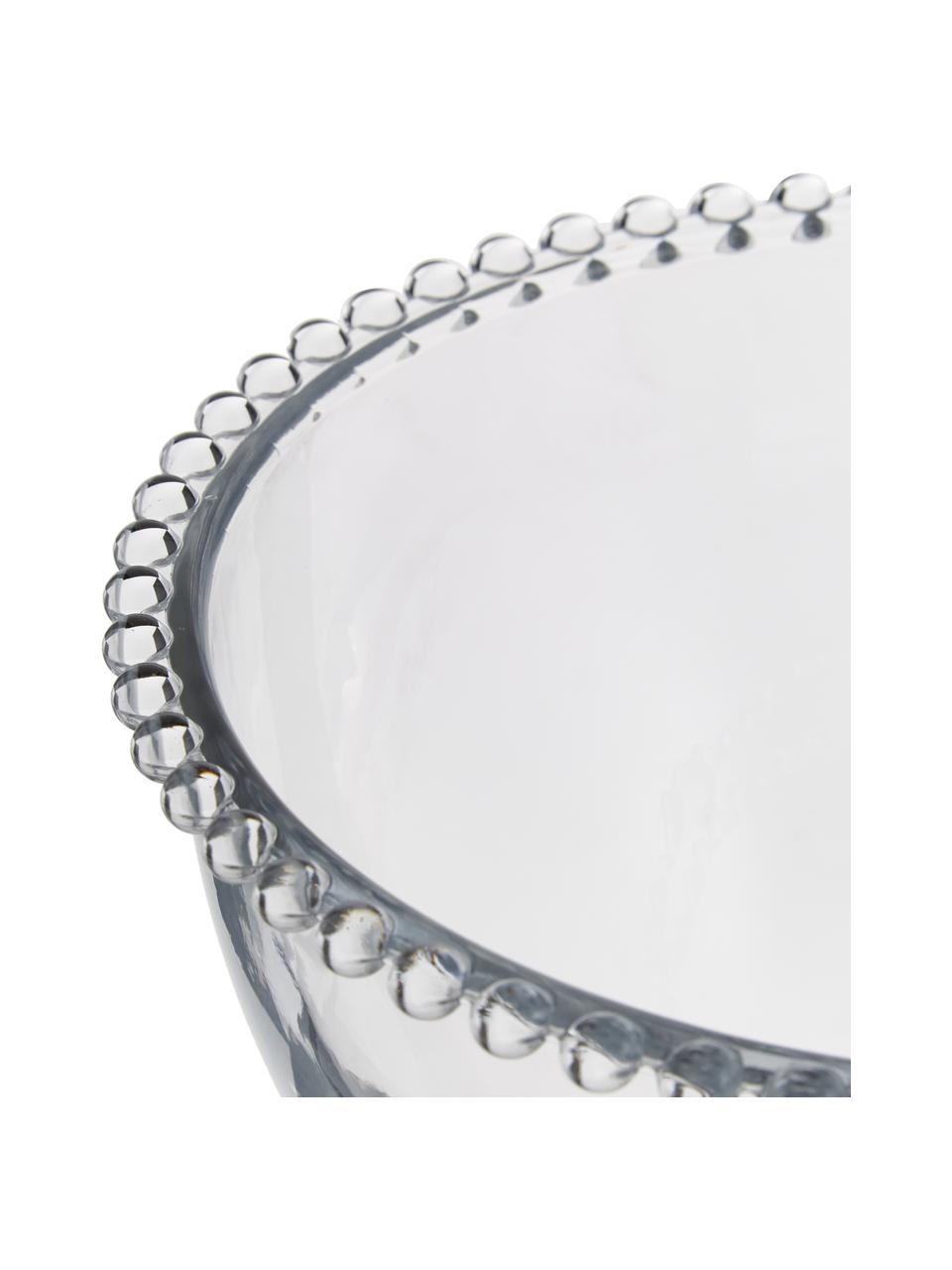 Glas-Schüssel Perles mit Randdekor, Ø 21 cm, Glas, Transparent, Ø 21 cm
