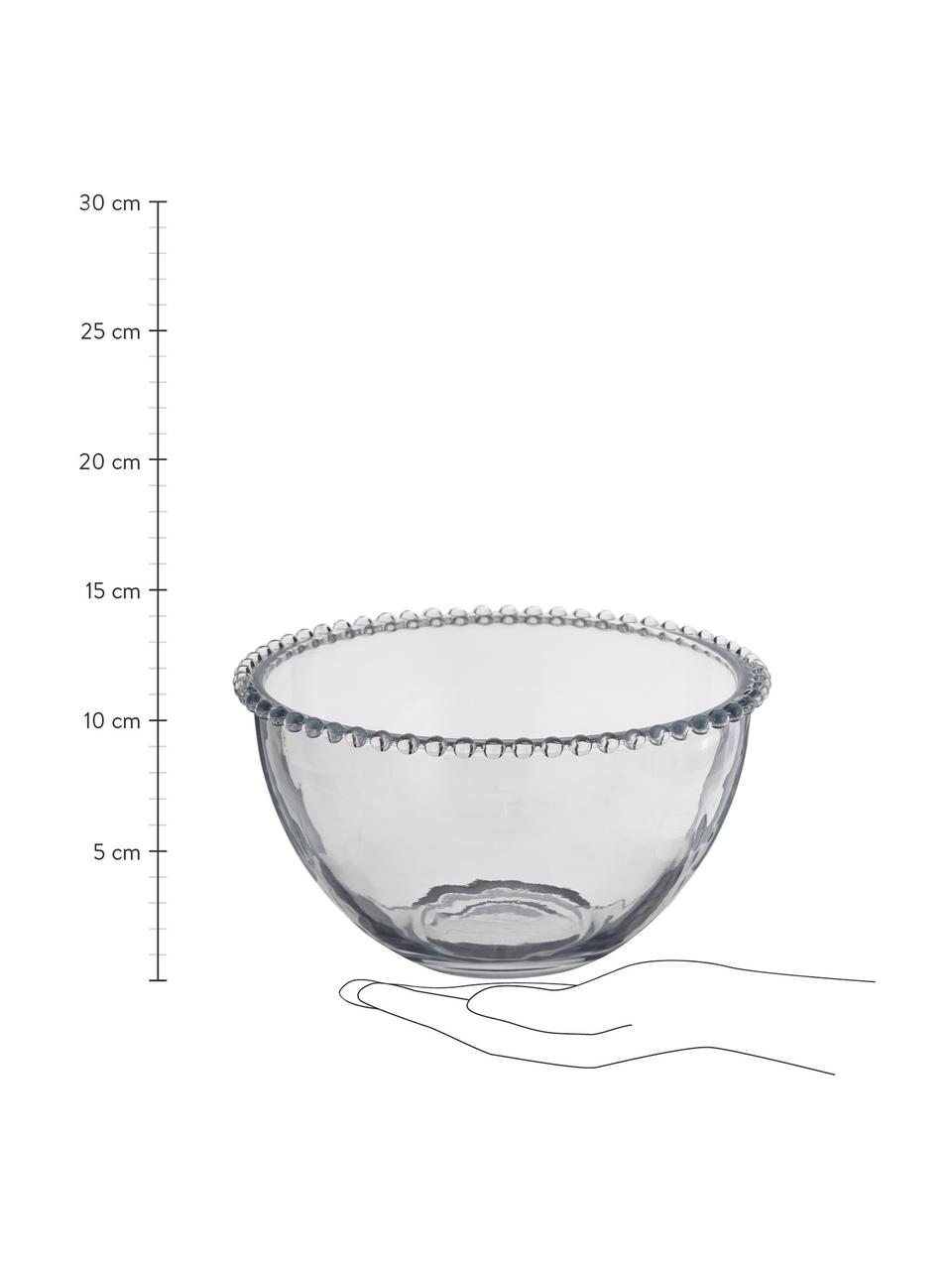 Glas-Schüssel Perles mit Randdekor, Ø 21 cm, Glas, Transparent, Ø 21 cm
