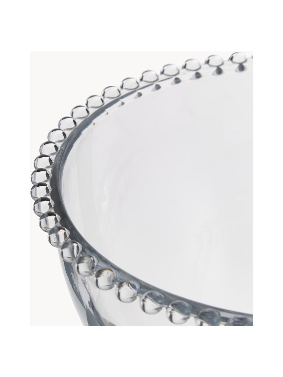 Glas-Schüssel Perles mit Randdekor, Glas, Transparent, Ø 21 x H 12 cm
