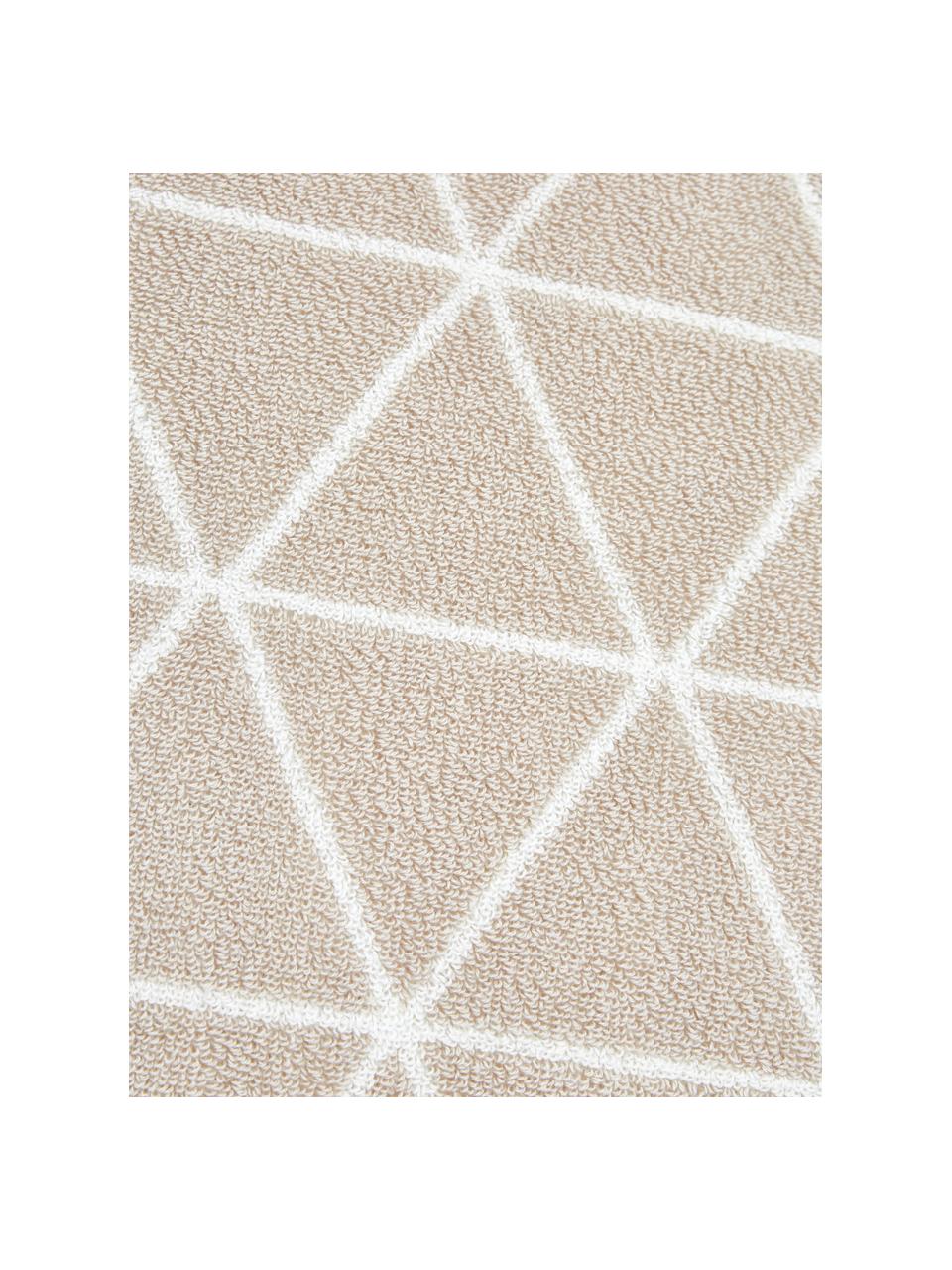 Obojstranný uterák s grafickým vzorom Elina, 100 % bavlna, stredná gramáž 550 g/m², Béžová, lomená biela, Malý uterák, Š 30 x D 50 cm, 2 ks