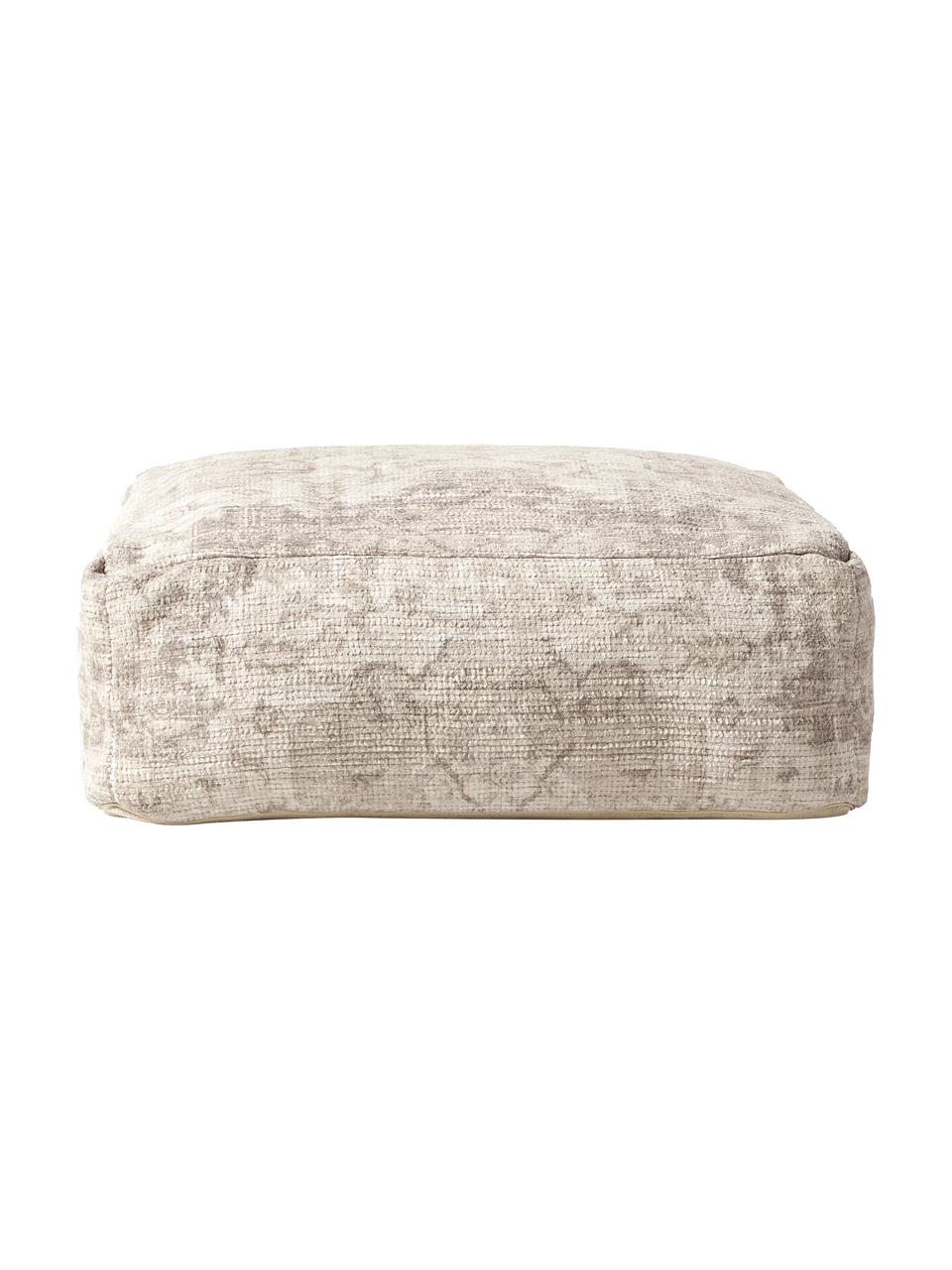 Cojín de suelo Renata, estilo vintage, Tapizado: 57% algodón, 40% poliéste, Parte delantera: 81% poliéster, 19% algodó, Parte trasera: 100% algodón, Beige, An 70 x L 70 cm
