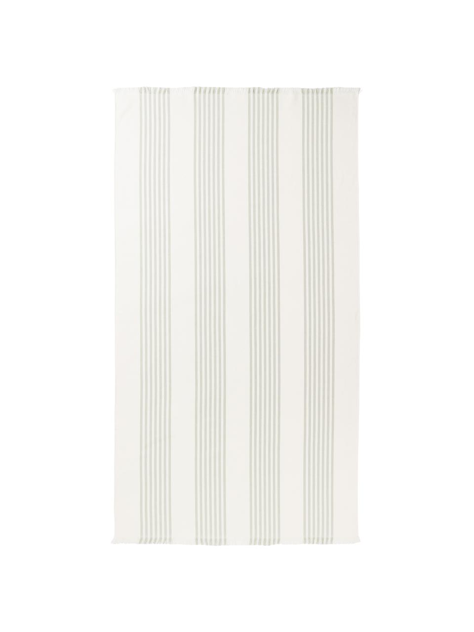 Ręcznik plażowy z frędzlami Aren, Zielony, S 100 x D 180 cm