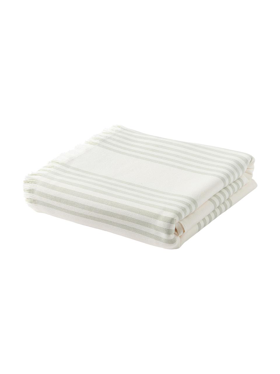 Fouta con flecos Aren, Verde, An 100 x L 180 cm