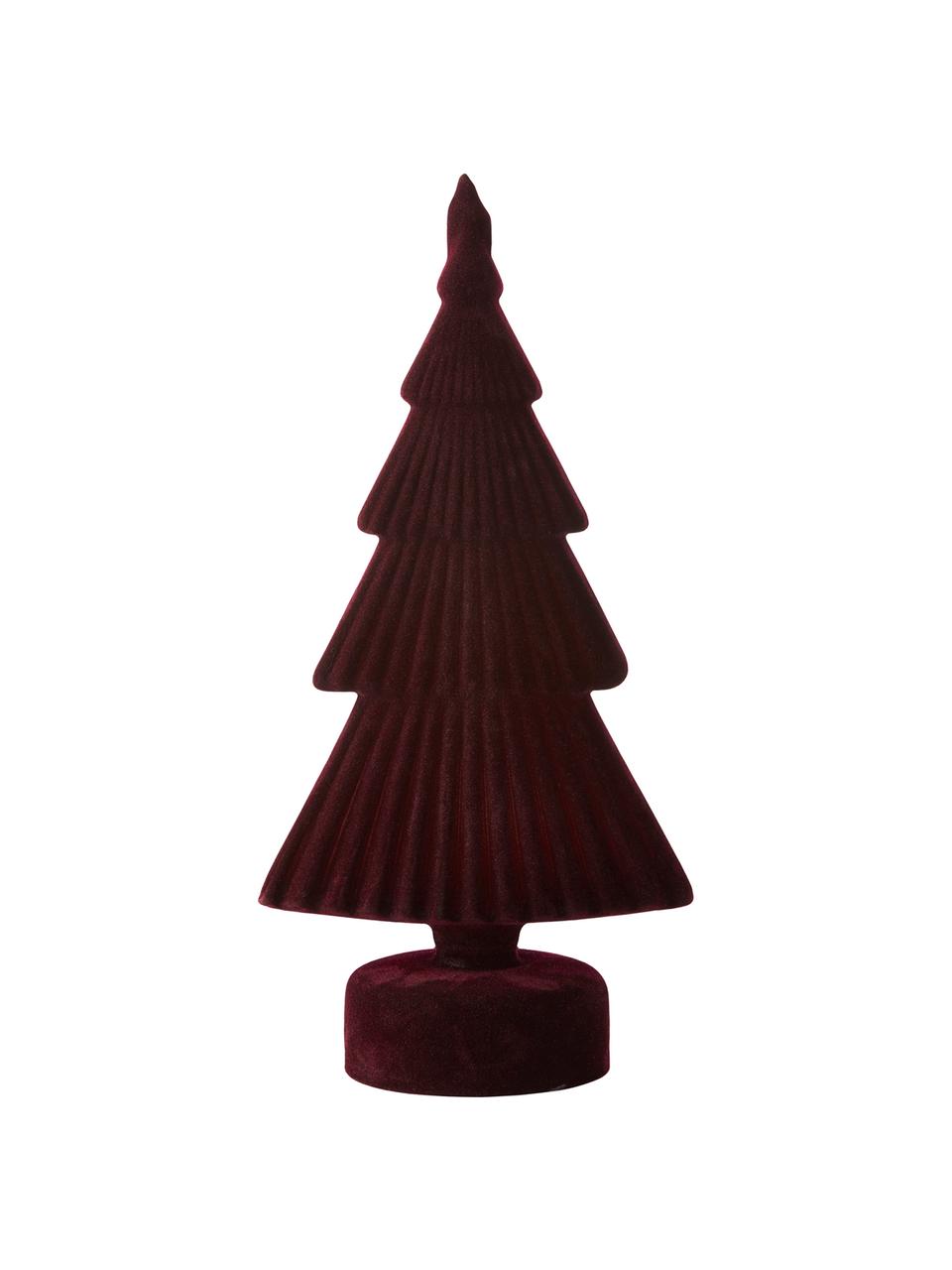 Decoratief object Velvie Christmas Tree, Bekleding: polyester, Donkerrood, 15 x 31 cm