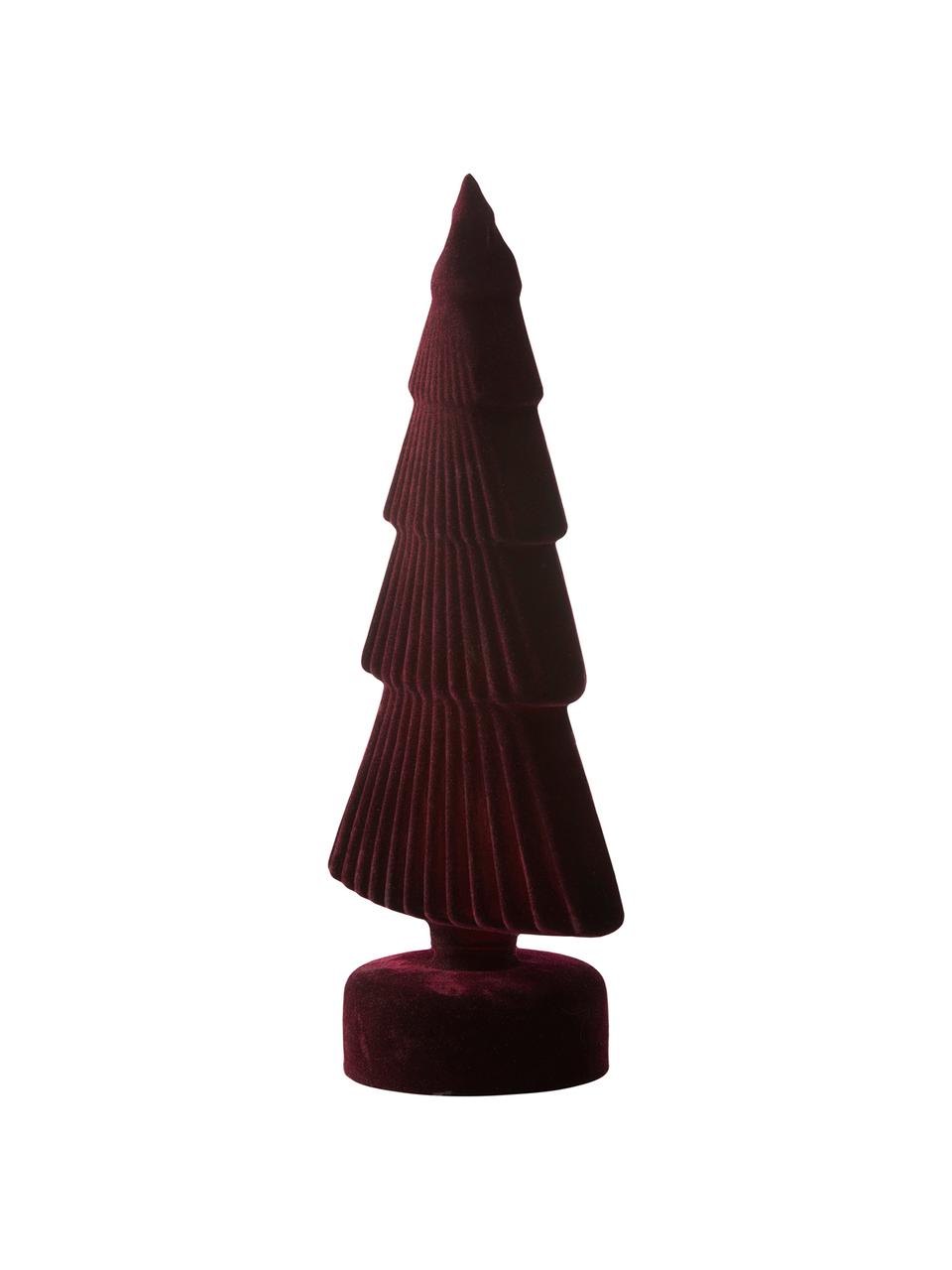 Decoratief object Velvie Christmas Tree, Bekleding: polyester, Donkerrood, 15 x 31 cm