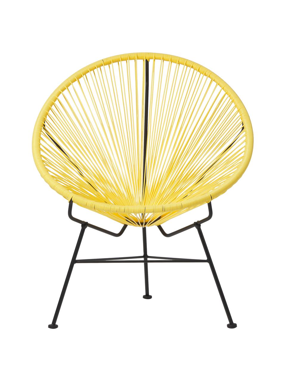 Kreslo s plastovým výpletom Bahia, Žltá, Š 81 x H 73 cm